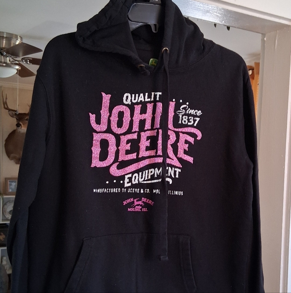 Vintage John Deere Sweatshirt Hoodie Ladies Large